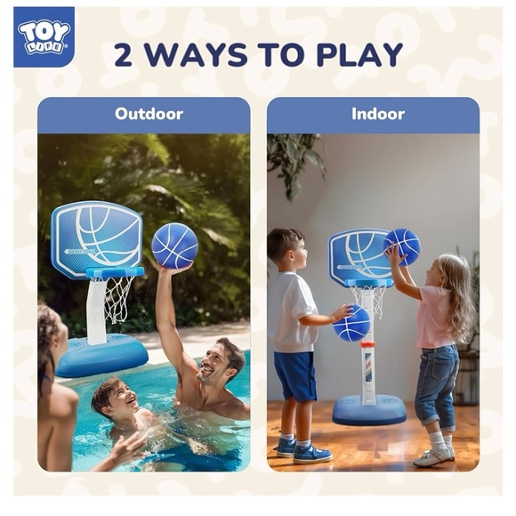 NWT Toy Life Swimming pool adjustable hoop set w/2 adjustable settings & 2 nets - Picture 7 of 11